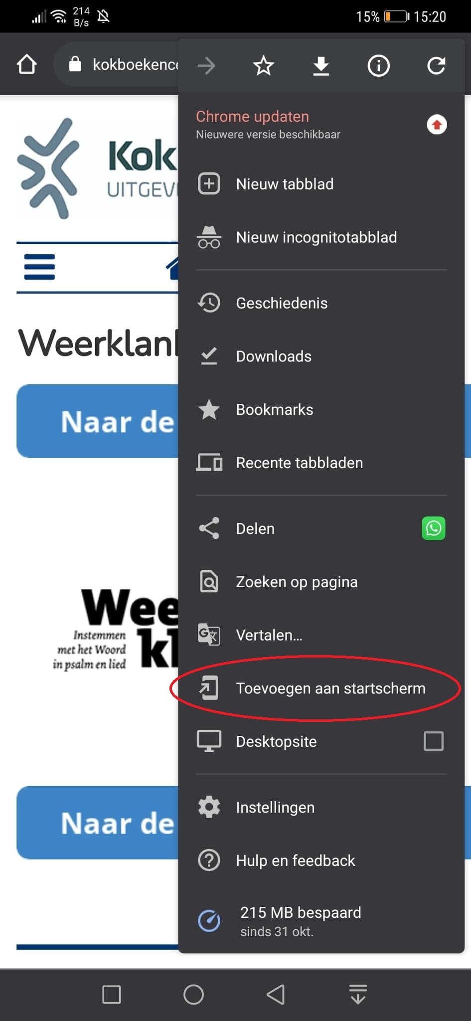 opslaan weerklank webapp