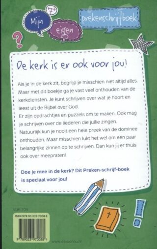 Mijn eigen prekenschrijfboek - achterkant