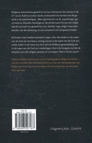 Niet in Gods naam - achterkant