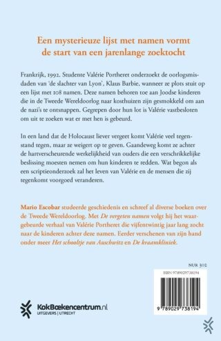 De vergeten namen - achterkant