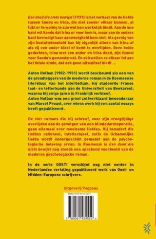 Een dood die niets bewijst - achterkant