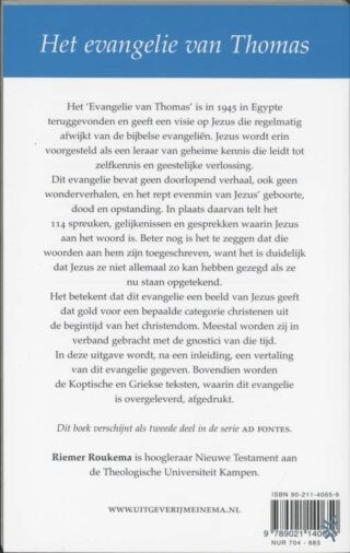 Het evangelie van Thomas - achterkant
